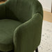 30.3" Wide Modern Barrel Accent Armchair with Track Armrest, Solid Wooden Legs, Comfy Upholstered Club Chair,Round Single Home Sofa for Living Room, Bedroom, Reading Room, Corduroy Green