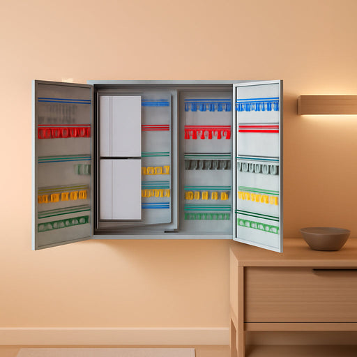 IndustrialGrade Steel Key Cabinet 400 Positions Grey