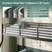 TwinXLOverQueen Bunk Bed HeavyDuty Metal Black Finish