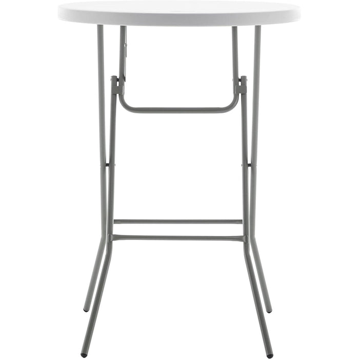 BTEXPERT 32" round 43" Bar Height White Granite Plastic Folding Table Portable Commercial Table Banquet Card Coffee Dining Table for Wedding Party Event Home Kitchen Outdoor Set of 5