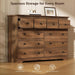 Modern 10 Drawer Dresser, 55.1" Wide Dressers & Chests of Drawers with Large Capacity Storage, Wood Mid Century Storage Dressers Organizer for Bedroom, Entryway, Brown