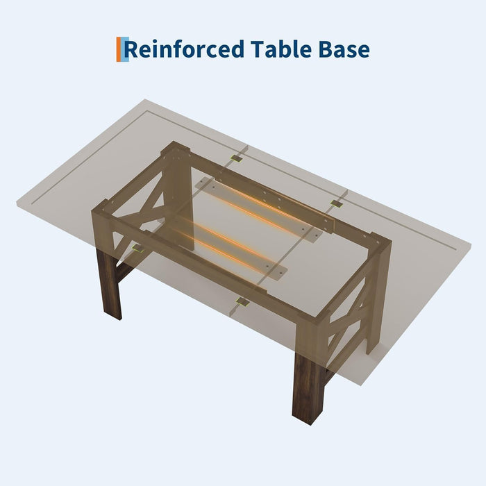 Wood Farmhouse Dining Table for 6-8, Heavy Duty Large Kitchen Table, 70.87" Long Rectangular Dining Room Tables with Strong Legs, Thickness Tabletop, for Big Family, Dinette, Natural