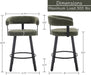 Modern Green Counter Height Bar Stools Set of 4 Leather Barstools with Backs/Metal Legs/Footrest Upholstered Counter Stools Comfy Bar Chairs for Dining Room/Home Bar/Kitchen Island/Pub,25 Inch