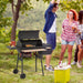 48" Steel Portable Charcoal Grill with Offset Smoker,Stainless Steel Barbecue Grill with Wheels for Patio BBQ Cooking, Camping