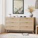 Rattan Double Dresser with 6 Drawers