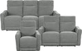 Rainwood Wall-Hugger Power Double Lay Flat Reclining Living Room Set, 3-Piece, Dove Gray