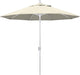 9' round Aluminum Market Umbrella, Crank Lift, Push Button Tilt, White Pole, Antique Beige Olefin