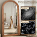 Full Length Mirror 81"X41", Arched Solid Wood Frame with Stand