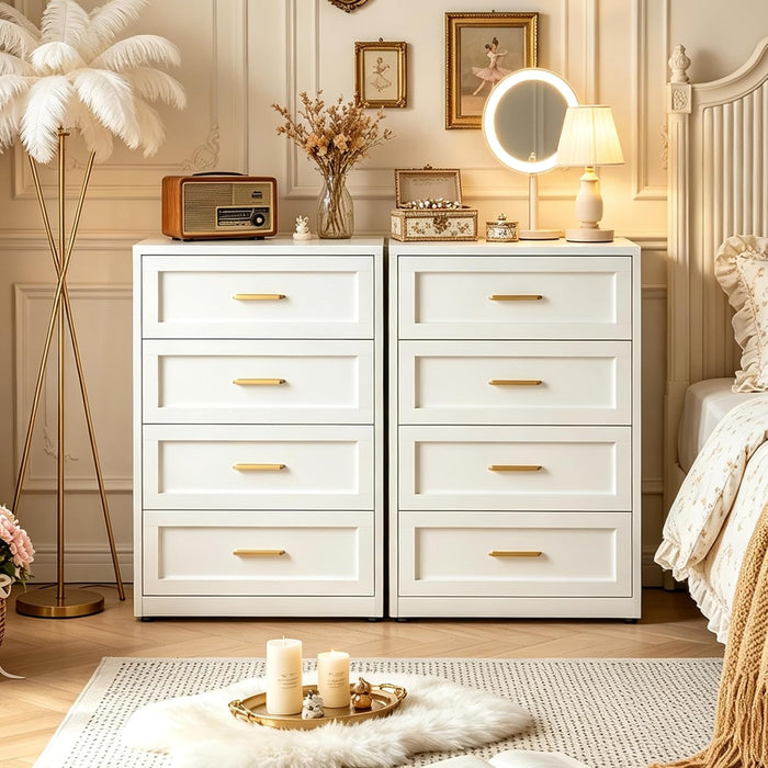 Tall White Dresser for Girls Bedroom,White Chest of Drawers for Bedroom,Metal Dressers for Kids Bedroom Living Room Hallway,Entryway, Nursy