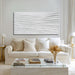 White Textured Abstract Wall Art Canvas 24X48 Inch, Hand Painted Minimalist Neutral 3D Plaster Style Artwork for Living Room Bedroom, Modern Large Canvas Wall Decor, Gallery Wrapped Ready to Hang