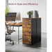 Brown Filing Cabinet with Lock & Printer Stand