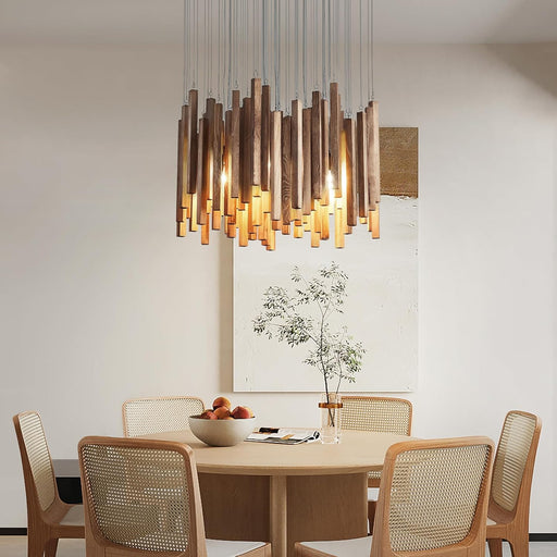 Large Wooden Farmhouse Chandelier For High Ceilings