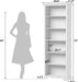 6-Tier Bookshelf, 73 Inch Tall Bookcase with 2 Adjustable Shelves, Book Shelf with Anti-Tipping Device, Wooden Bookcase for Study Room, Living Room, Home Office, Bedroom (White)