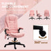 6 Point Vibrating Massage Office Chair with Heat, Velvet High Back Executive Office Chair with Reclining Backrest, Padded Armrests and Remote, Pink
