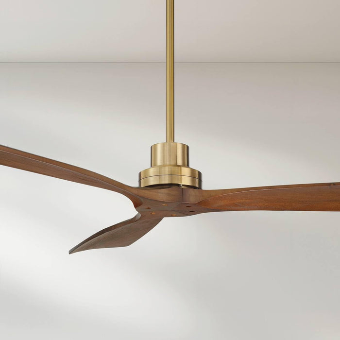 Contemporary Hardwood Ceiling Fan Featuring Soft Brass