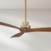 Contemporary Hardwood Ceiling Fan Featuring Soft Brass
