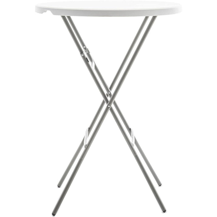 BTEXPERT 32" round 43" Bar Height White Granite Plastic Folding Table Portable Commercial Table Banquet Card Coffee Dining Table for Wedding Party Event Home Kitchen Outdoor Set of 5