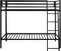 Loft Bunk Bed Twin over Twin Size with Ladder and Guardrail,Heavy Duty Metal Slats Support No Box Spring Needed Small Space Saving Furniture for Bedroom Dorm,Black