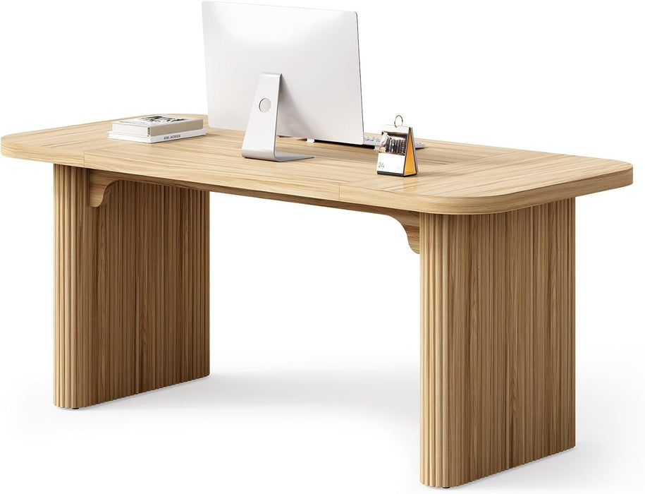 62 - Inch Home Office Computer Desk, Large Writing Desk with Textured Double Base, 5 Ft Conference Meeting Seminar Table for Office - ShipItFurniture