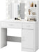 White Vanity Desk With Dimmable Hollywood Lighting
