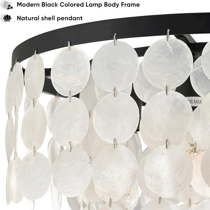 18 Inches Capiz Shell Chandelier Dimmable Luminaire