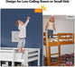 47'' Tall Junior Low Loft Bed with Stairs, White Wood Loft Bed Twin Size for Adults, Kids and Young Teens, No Box Spring Required,Wood Slat Support