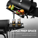 CC1624S Barrel Charcoal Grill with Offset Smoker, 552 Sq. In. Cooking Area, Steel Front Shelf, Steel Side Shelf with Hooks, Charcoal Grill for Outdoor Grilling, Black