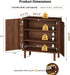 Fluted Sideboard Buffet Cabinet with Storage, 31'' Solid Wood Leg Walnut Wood Buffet with Adjustable Shelves, 210° Wide-Open Door, Rounded Credenza for Kitchen Living Room Entryway