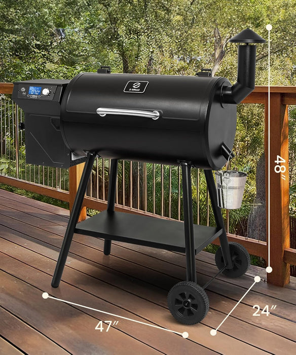 ZPG-550B2 Wood Pellet Grill & Smoker with PID 3.0 Controller, 553 Sq in Cooking Area, Meat Probe, Hopper Cleanout, 8 in 1 BBQ Grill Outdoor Auto Temperature Control, Black