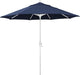 12-Year-Non-Fading, 9Ft Premium Sunbrella Patio Umbrella, Hand-Crank, Button-Tilt, White Frame, Navy Fabric