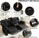 Loveseat Recliner Sofa, RV Recliner Couch, Manual Reclining Loveseat with Console for Living Room, Home Theater Seating with AC/USB C/USB and Drawer (Black, Loveseat with Console)