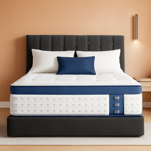 14 Inch Queen Mattress, Upgraded 7-Zone Support Hybrid Queen Size Mattress in a Box with Cooling Gel Memory Foam & Pocket Coils for Back Pain Relief, 365-Night Trial, Motion Isolation, Medium Firm