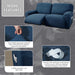 Extra Wide 75" - 100", Reclining 2 Seater Sofa, Extra Wide Reclining Love Seat Slipcover, 6-Piece Jacquared Fabric, Reclining Sofa Covers, Thick, Soft, Washable (Navy)(Style 1)