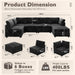 Modular Sectional Sofa Black Corduroy Convertible Sleeper