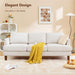 Beige 3 Seater Upholstered Sofa Comfortable Cushions