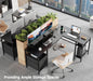 FiftyNineInch LShaped Desk With Black StorageDrawers Unit