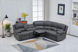 Bonded Leather Sectional Sofa 3 Recliners, Grey