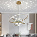 Gold Triple Light LED Ceiling Chandeliers Dimmable