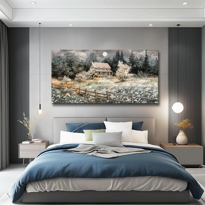 Wall Decor for Living Room Farmhouse Canvas Wall Art Nature Landscape Paintings Bedroom Decorations Rural Artwork Pictures Large Framed for Office Aesthetic Home Decor Ready to Hang