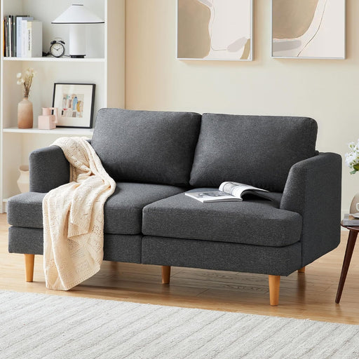 Modern Dark Grey Loveseat for Small Spaces