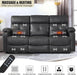 Power Reclining Sofa with Heat and Massage, Electric Reclining Couch with Extended Footrest, Wall Hugger Recliner Sofa 3 Seater with USB Ports & Cup Holders for Living Room, Bedroom