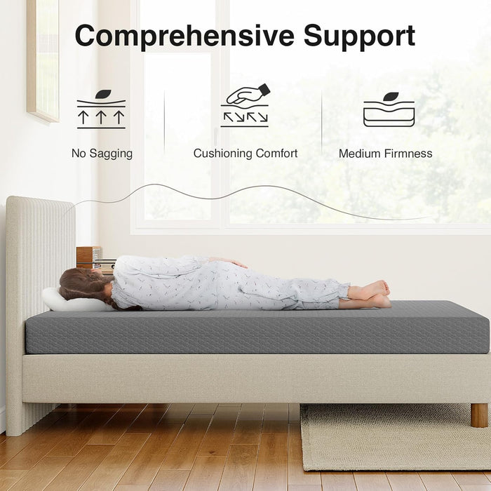 Queen Mattress 8 Inch, Queen Memory Foam Mattress for Cool Night Sleep & Pressure Relief, Wave Airflow Foam Mattresses for Enhanced Support & Breathability, Bed Mattresses in a Box