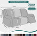 Recliner Sofa Covers Recliner Chair Covers Couch Covers for Reclining Couches with Pockets Washable Furniture Protector with Elastic Bottom (3 Seater, Chocolate)