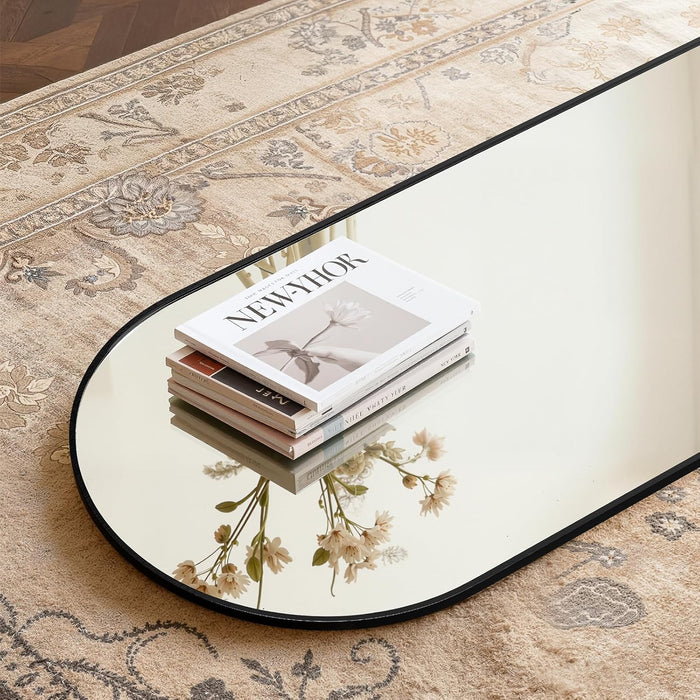 Arched Full Length Mirror, 71"X26"Large Floor Mirrors, for Wall Door Bedroom Bathroom Living Room (Black)