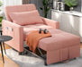 Sleeper Chair,  Convertible Recliner Chair Single Sofa with Pull Out Couch for Living Room, Pink Sofa