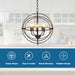 20 Inch 5 Lights Metal Chandelier with Pivoting Interlocking Rings