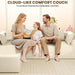 107Inches Cloudlike Sectional Sofa Left Chaise Beige