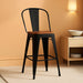Metal Bar Stools Set of 4, 30" Black Bar Height Stools with Back