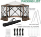 12X12 Pop up Canopy Gazebo, Outdoor Canopy Tent Screen House with 6 Sidewalls and Netting for Camping, Waterproof, UV Resistant, Ez Set-Up Party Tent with Carrying Bag and Ground Stakes,Brown