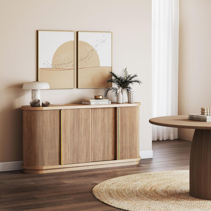 Turin 67" Sideboard Buffet Cabinet-Camel